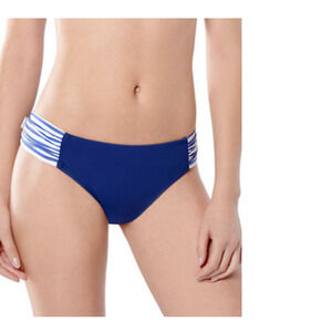 Captiva Aqualina Shirred Side Hipster Bikini Bottom Blue Size L
